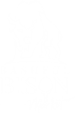 The Bashful Bison Market logo in white.